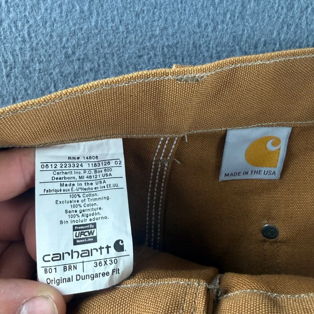 Vintage USA Carhartt Double Knee Pants Men's 36x32* Brown Deadstock Dungaree Fit